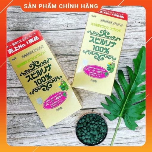 Tảo xoắn Spirulina Nhật bản hộp 2200 viên chính hãng date mới