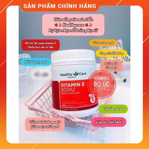 Vitamin E healthy care 500 IU- 200 viên hàng date mới nhất