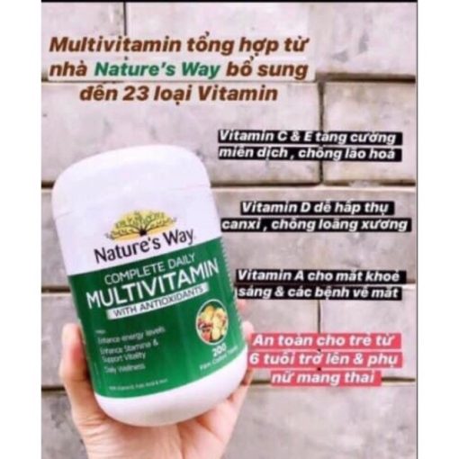 Vitamin tảo xoắn và tảo biển Multivitamin Nature's Way 200 viên chính hãng date