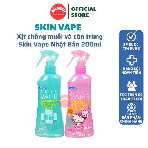 Xịt chống muỗi và côn trùng Skin Vape Nhật Bản 200ml (Chai xanh) NTDT