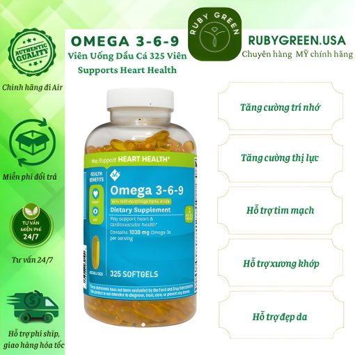 Viên uống Omega 369 Của Mỹ 325 Viên - Omega 3-6-9 Member's Mark Supports Heart Health NTDT