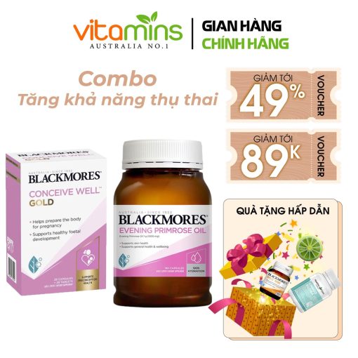 Tăng khả năng thụ thai Blackmores Conceive Well Gold và Blackmores Evening Primrose Oil 190 viên NTDT