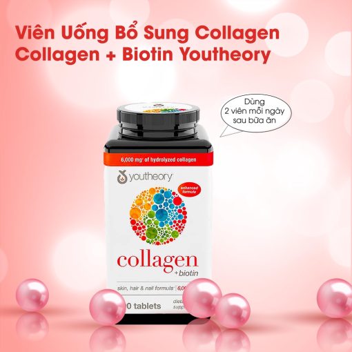 Viên uống bổ sung Collagen Kirkland Signature collagen youtheory Mỹ 390 viên NTDT