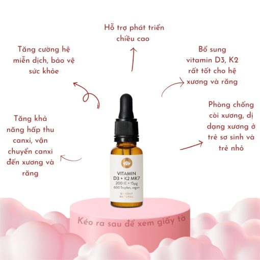 Vitamin D3 K2 Mk7 Sunday Natural Đức