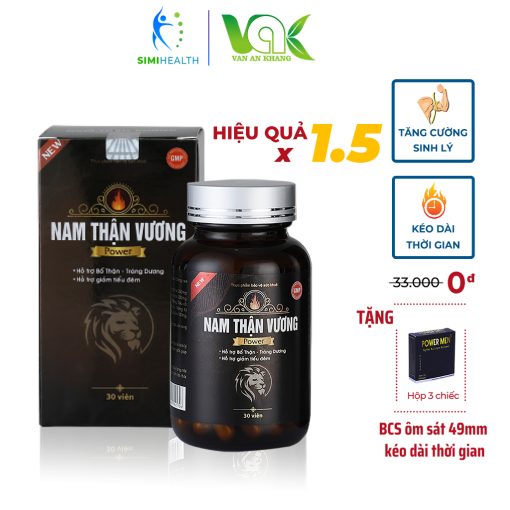 Tăng Cường Sinh Lý Nam Giới NAM THẬN VƯƠNG VAK Chống Xuất Tinh Sớm Bổ Thận Tráng Dương Giảm Đau Lưng Mỏi Gối Hộp 30 Viên