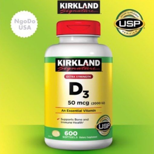 Viên Uống Vitamin D3 2000IU Kirkland 600 viên  - Tăng cường đề kháng