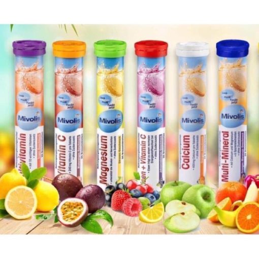 Viên Sủi Mivolis Vitamin C và các vị khác Hỗ trợ tăng cường hệ miễn dịch 20 Viên của ĐỨC