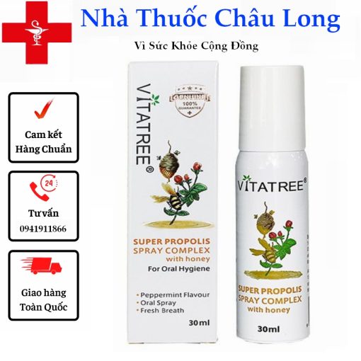 Xịt Họng keo Ong Vitatree - Giảm ngứa rát cổ hỏng