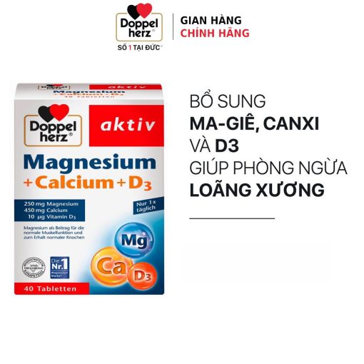 Viên uống bổ sung Magnesium + Calcium + D3 (40 viên) - Bổ sung Canxi