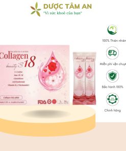Collagen Thủy Phân Beauty'S18 Thanh Mộc Hương Sáng Da Mờ Nám Sạm Tàn Nhang Hộp 30 Gói