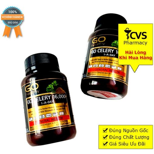 Viên Uống Hỗ Trợ Điều Trị Gout Go Celery 16000 Go Healthy 60 Viên