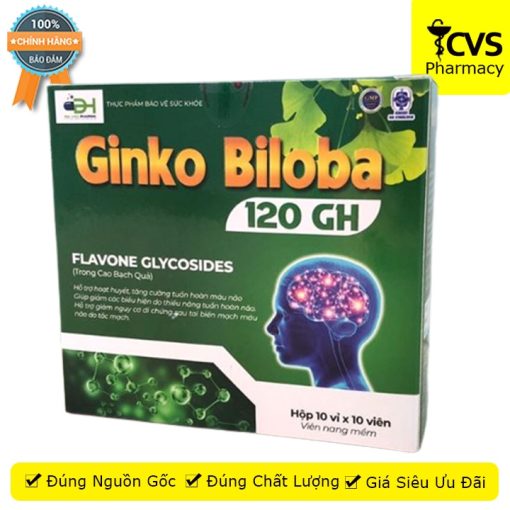 Viên Uống Ginkgo Biloba 120mg Magne B6 (Hộp 100 viên) - hỗ trợ tuần hoàn não - cvspharmacy