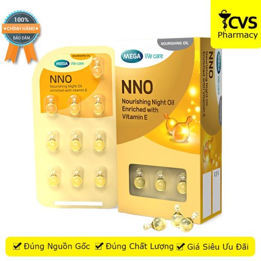 Viên khóa ẩm NNO cung cấp Vitamin E và dầu Jojoba (Hộp 30 Viên Dạng vỉ) - Viên dưỡng da NNO Vitamin E - cvspharmacy