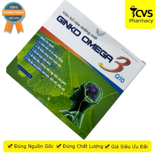 Viên Bổ Não Dưỡng Mắt GINKO OMEGA 3 Q10 bổ sung các dưỡng chất cho mắt & não 100v - Cvspharmacy