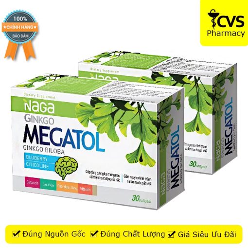 Viên Dưỡng Não Megatol (Hộp 30 viên) giúp hoạt huyết dưỡng não