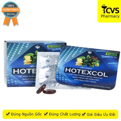 Viên Ngậm Hotexcol - Hộp 40 viên - Hỗ Trợ Thanh Họng - Cvspharmacy