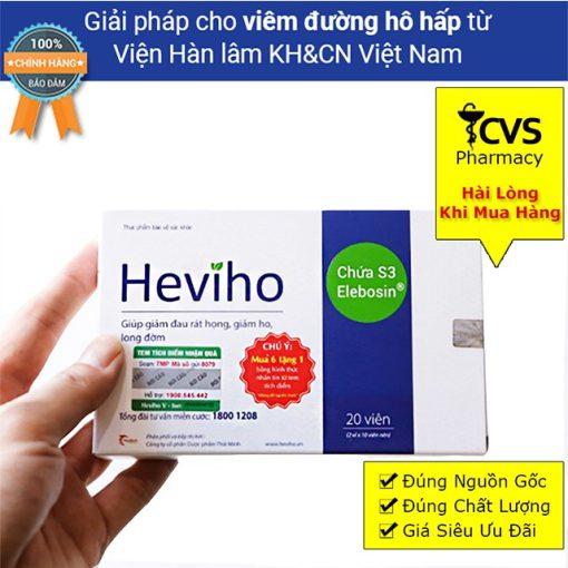 Viên Uống Heviho - Giúp Giảm Viêm Đường Hô Hấp Cấp & Mạn Tính (Hộp 20 Viên)