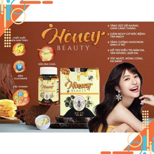 Viên uống sữa ong chua Honey Hàn Quốc Chính Hãng - Hộp 60 Viên - HTshop