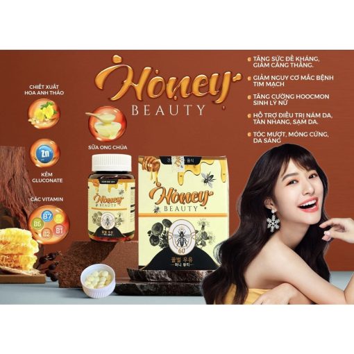 Viên uống sữa ong chua Honey Hàn Quốc Chính Hãng - Hộp 60 Viên