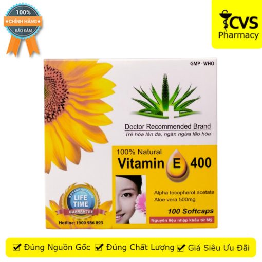 Vitamin E 400 hỗ trợ giảm lão hóa da