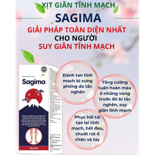 Xịt SAGIMA cải thiện tình trạng suy giãn tĩnh mạch mạn chi