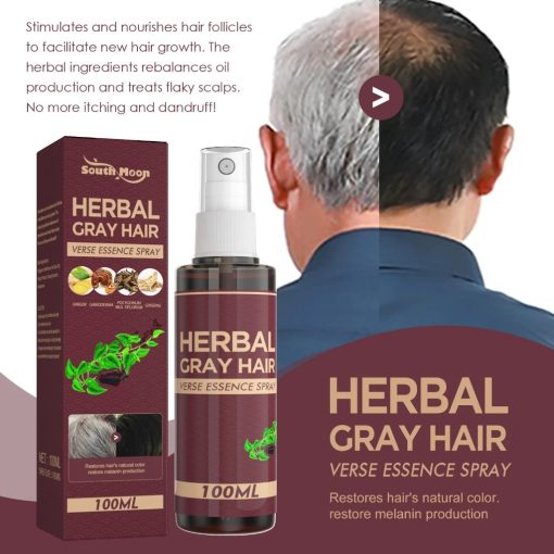 Xịt Tóc Herbal gray hair linh chi kích đen tóc  100ml