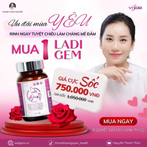 Viên Uống Nội Tiết Ladi Gem Hỗ Trợ Giảm Các Triệu Chứng Do Suy Giảm Nội Tiết Tố - Hộp 60 viên - Liulyshop