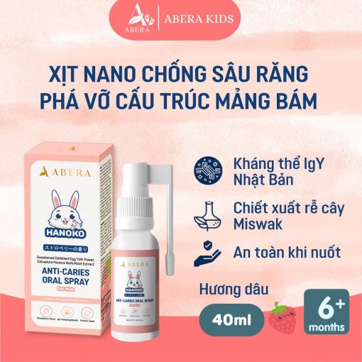 Xịt nano ngừa sâu răng cho bé Hanoko ABERA 40ml - HTshop